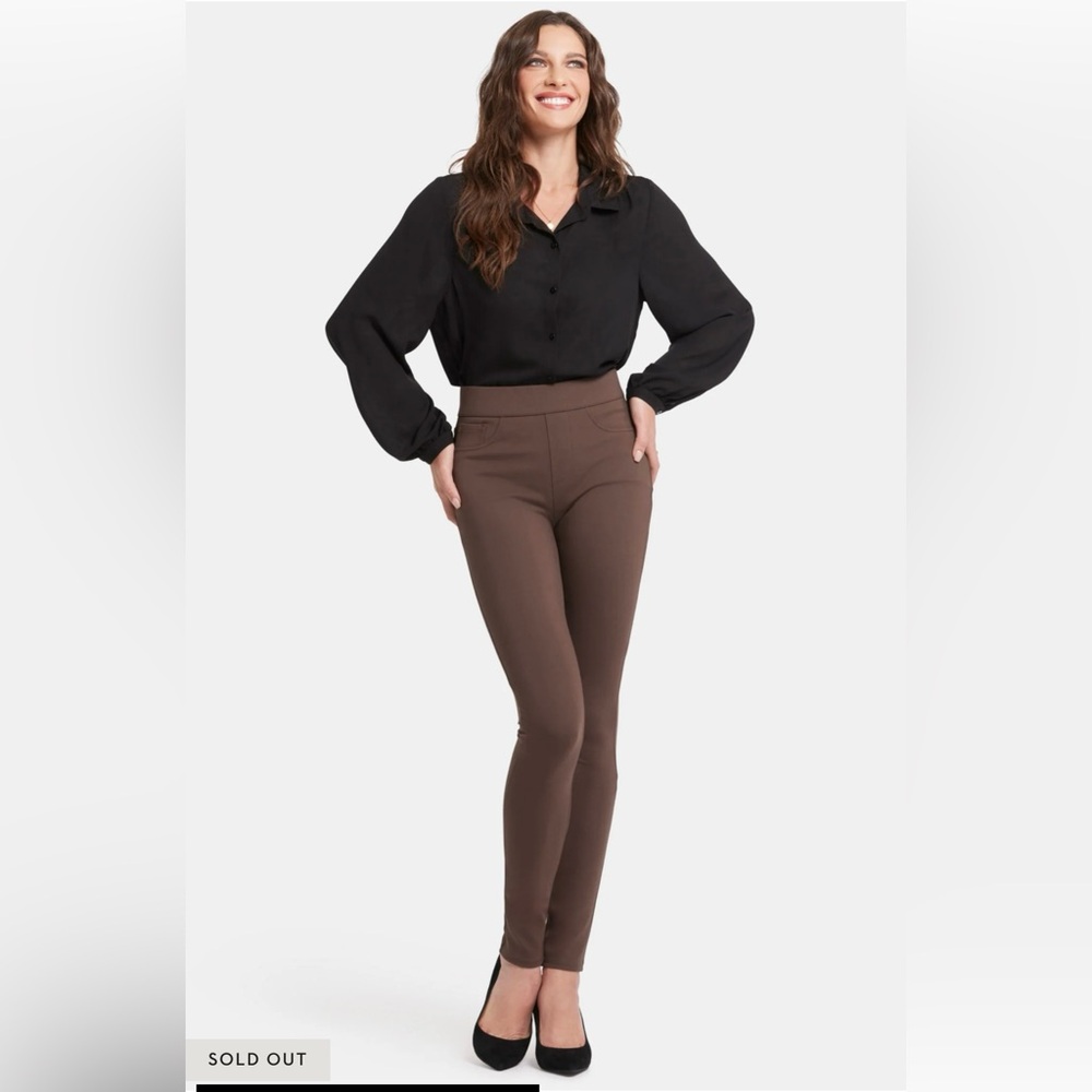 NYDJ Sculpt-Her Modern Legging Pants Coffee‎ Bean Pull On Stretch Women’s S